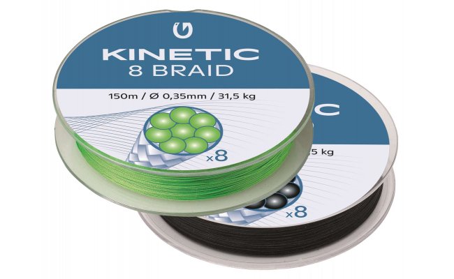 Braided Fishing Line Kinetic 8 Braid 150 m Braided Fishing Line Kinetic 8 Braid 150 m 0,14 mm - 11,5 Kg Black