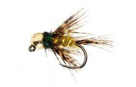 Roza's Hackled Jig March Brown Olive B/L Roza's Hackled Jig March Brown Olive B/L, Size 16, 2,8 mm
