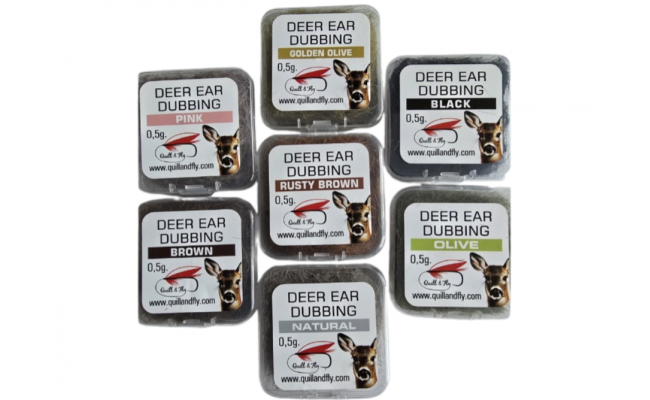 Deer Ear Dubbing Quill & Fly Deer Ear Dubbing Quill & Fly Natural