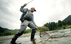 Fishing Waders Simms G4 Pro Stockingfoot Slate - In Action