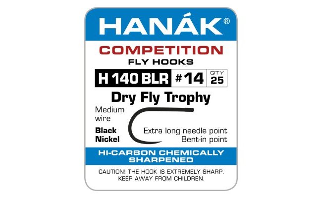 Fly Tying Hook Hanak Competition Dry Fly Trophy (H140BLR) Fly Tying Hook Hanak Competition Dry Fly Trophy No 8, 25 pcs (H140BLR)
