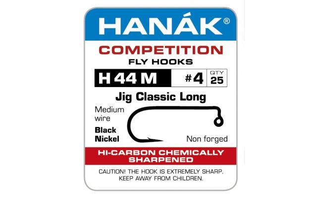 Fly Tying Hook Hanak Competition Jig Classic (H44M) Fly Tying Hook Hanak Competition Jig Classic (H44M) No 2, 25 pcs