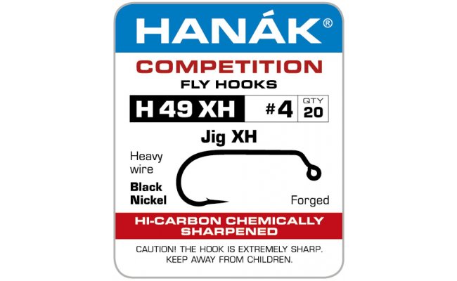 Fly Tying Hook Hanak Competition Jig XH (H49XH) Fly Tying Hook Hanak Competition Jig XH No 2, 25 pcs (H49XH)