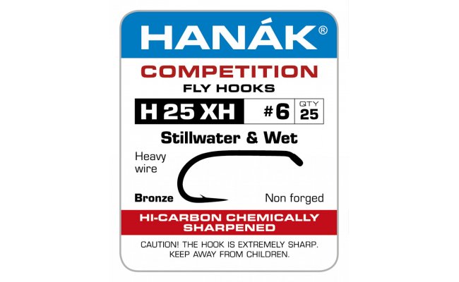 Fly Tying Hook Hanak Competition Stillwater & Wet (H25XH) Fly Tying Hook Hanak Competition Stillwater & Wet Bronze No 6, 25 pcs (H25XH)