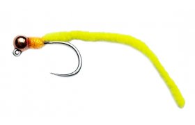 Micro-Chenille Worm Copper Head Fluo ... Micro-Chenille Worm Copper Head Fluo Yellow Jig, Size 14