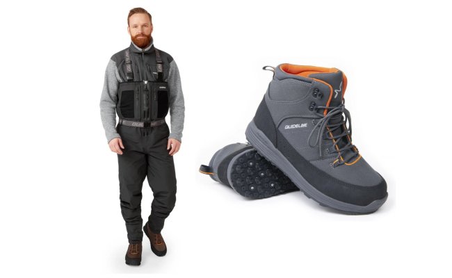 SET Waders Guideline Laxa Zip + Wading Boots Laxa Rubber Sole SET Waders Guideline Laxa Zip + Wading Boots Laxa Rubber Sole