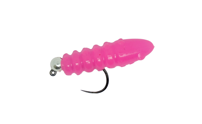 Soft Larva Trout Grub Fluo Pink & Silver Soft Larva Trout Grub Fluo Pink & Silver