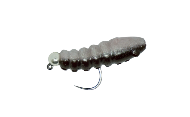 Soft Larva Trout Grub Grey Brown & Silver Soft Larva Trout Grub Grey Brown & Silver