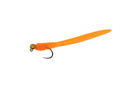 Soft Worm Micro Tail Fluo Orange & Gold Soft Worm Micro Tail Fluo Orange & Gold
