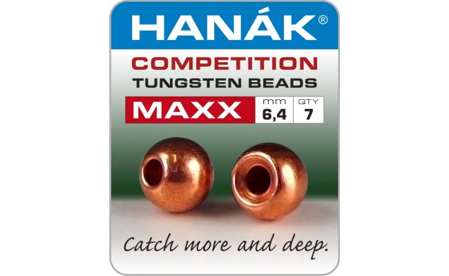 Tungsten Beads Hanak Competition MAXX Copper Tungsten Beads Hanak Competition MAXX Copper 6,4 mm, 7 pcs