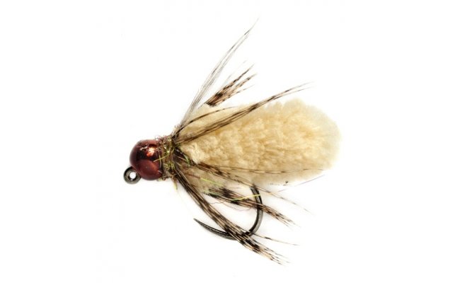 Tungsten Jig Mop Fly Beige B/L Tungsten Jig Mop Fly Beige B/L, Size 14