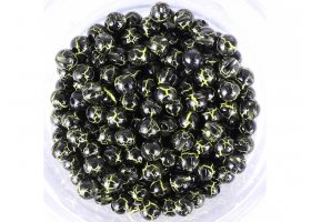 Tungsten Plus Marble Beads Hends Black-U ... Tungsten Plus Marble Beads Hends Black-UV Fluo Yellow 2,3 mm, 10 pcs