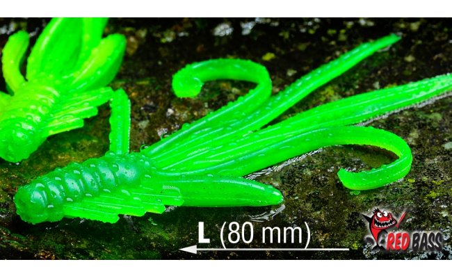 Gummy Nymph RedBass Nr. 1 L - 80 mm Gummy Nymph RedBass Nr. 1 L - 80 mm Signal Orange UV