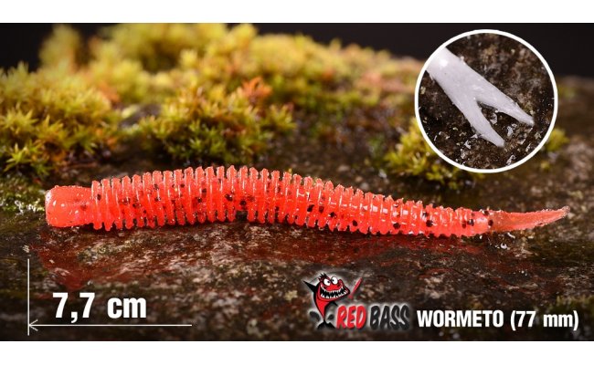 Gummy Worm RedBass Wormeto - 77 mm Gummy Worm RedBass Wormeto - 77 mm Red Worm UV