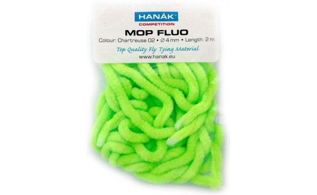 MOP Chenille Hank Competition MOP Chenille Hank Competition 2 mm, Fluo Chartreuse