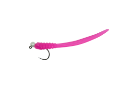 Soft Worm Micro Tail Fluo Pink & Silver Soft Worm Micro Tail Fluo Pink & Silver