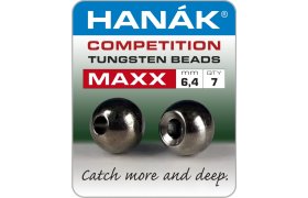 Tungsten Beads Hanak Competition MAXX ... Tungsten Beads Hanak Competition MAXX Black Nickel (Without Groove) 6.4 mm, 7 pcs