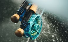 Fly Reel Guideline Aura Blue - In Action