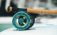 Fly Reel Guideline Aura Blue - In Action