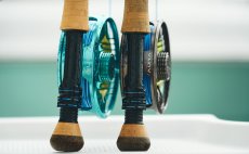 Fly Reel Guideline Aura Blue - In Action