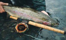 Fly Reel Guideline Aura Bronze - In Action