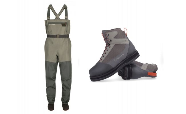 SET Waders Simms Tributary Stockingfoot Basalt + Wading Boots Felt  SET Waders Simms Tributary Stockingfoot Basalt + Wading Boots Felt