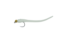 Soft Worm Micro Tail White & Gold Soft Worm Micro Tail White & Gold