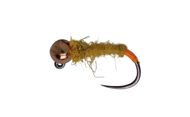 Tungsten Jig Orange Tip Mustard & Copper Tungsten Jig Orange Tip Mustard & Copper, Size 14