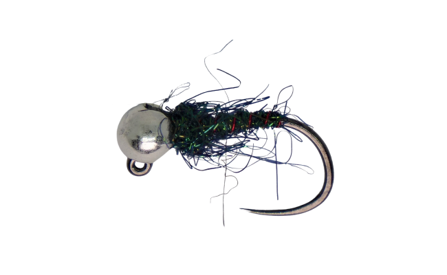 Tungsten Jig Red Ribbed Peacock & Silver Tungsten Jig Red Ribbed Peacock & Silver, Size 14