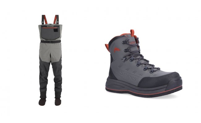 SET Waders Simms Freestone Stockingfoot Smoke + Wading Boots Felt  SSET Waders Simms Freestone Stockingfoot Smoke + Wading Boots Felt 