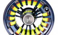 Fly Reel Guideline Halo Dark Grey Sapphire Blue - Front Side