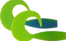 Rubber Lures Kinetic Curlypup - Baby Blue/Chartreuse