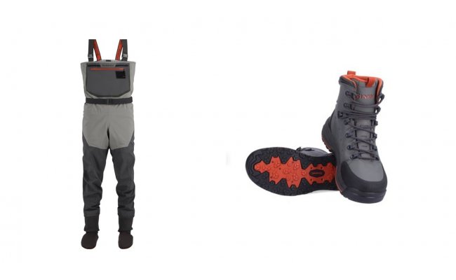 SET Waders Simms Freestone Stockingfoot Smoke + Wading Boots Rubber SET Waders Simms Freestone Stockingfoot Smoke + Wading Boots Rubber