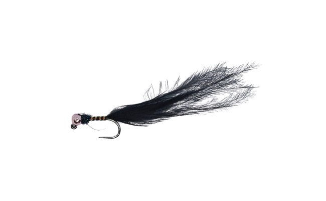 Tungsten Jig Black Lure & Metallic Pink Head Tungsten Jig Black Lure & Metallic Pink Head, Size 16